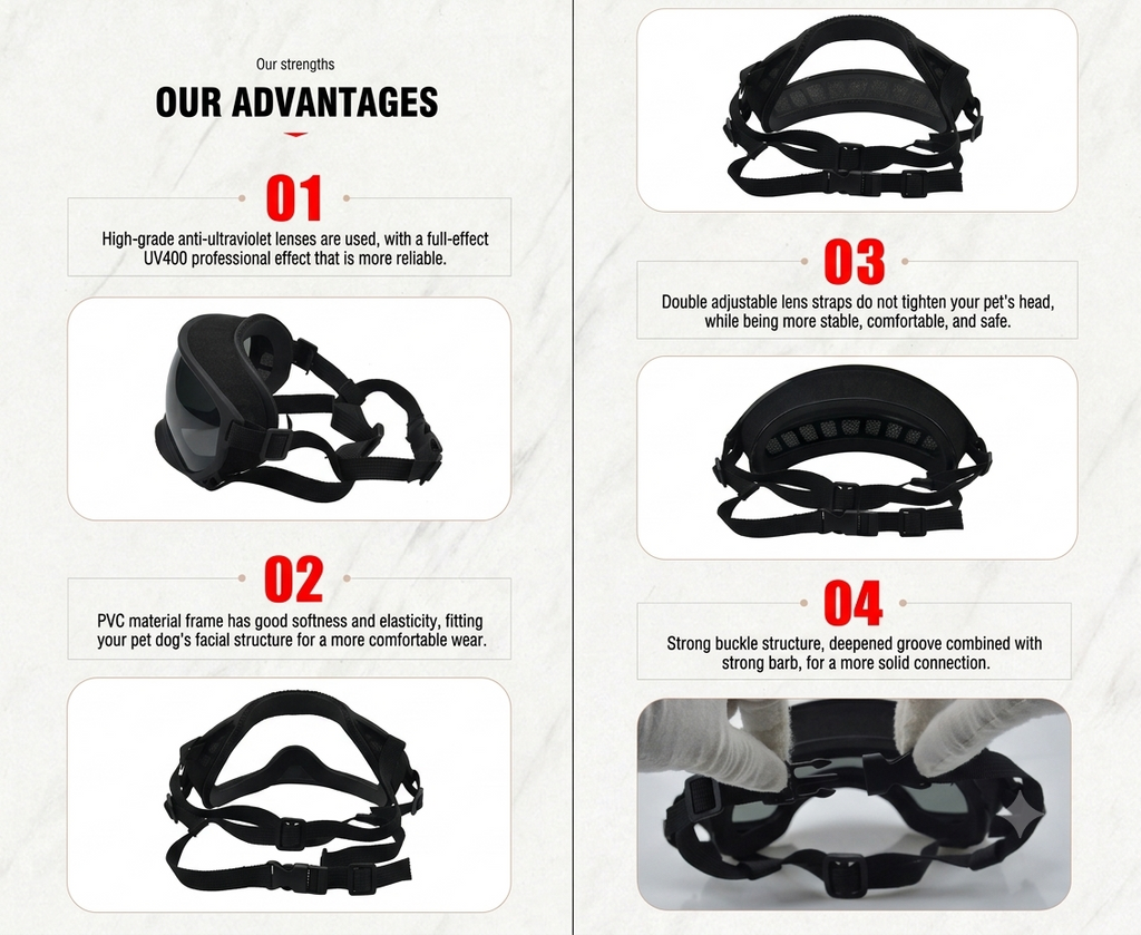 Anlorr Pet Outdoor Goggles – UV Protection, Anti-Impact, Splash-Proof
