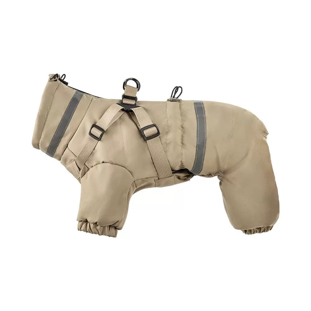 Full-coverage Winter Dog Jacket with Built-In Harness
