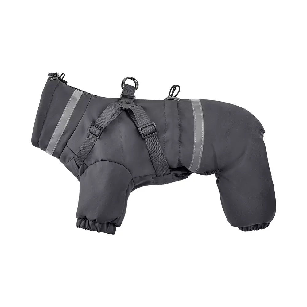 Full-coverage Winter Dog Jacket with Built-In Harness