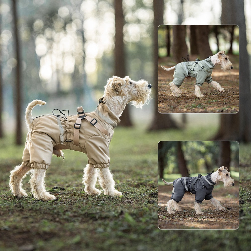 Full-coverage Winter Dog Jacket with Built-In Harness