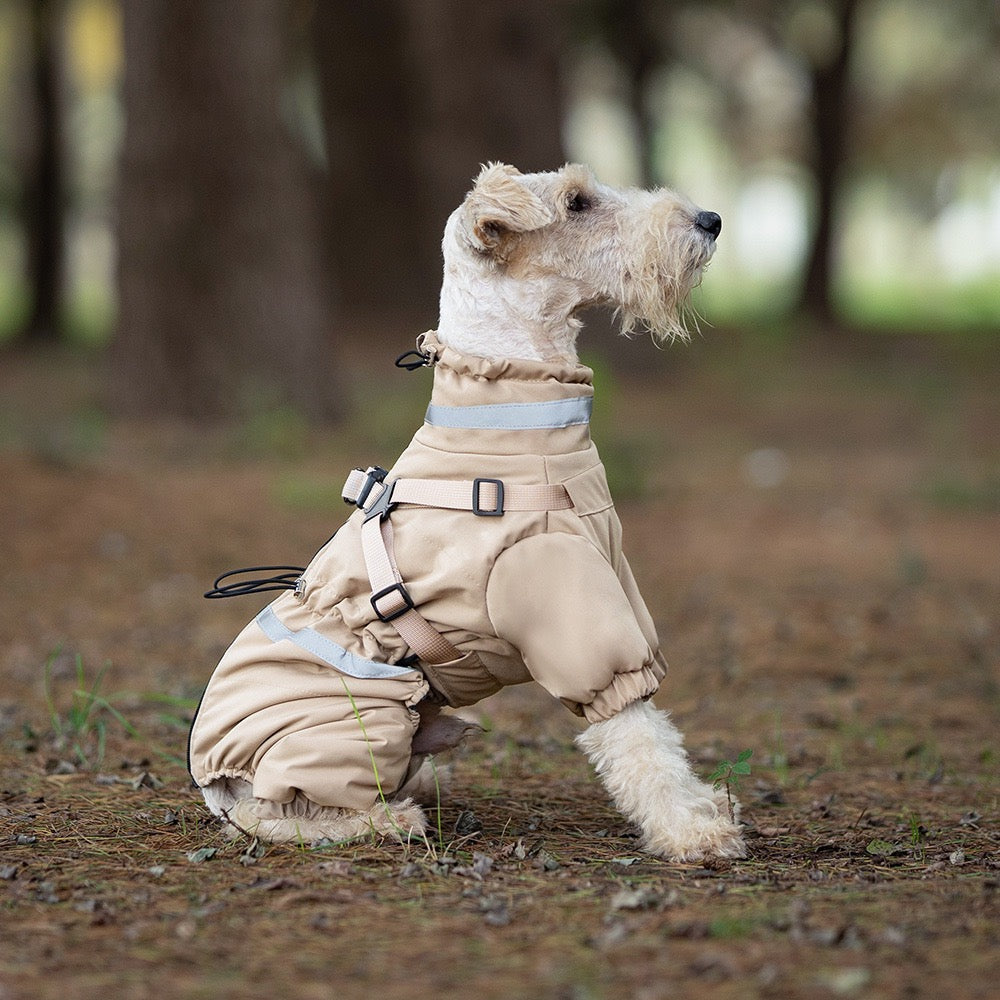Full-coverage Winter Dog Jacket with Built-In Harness