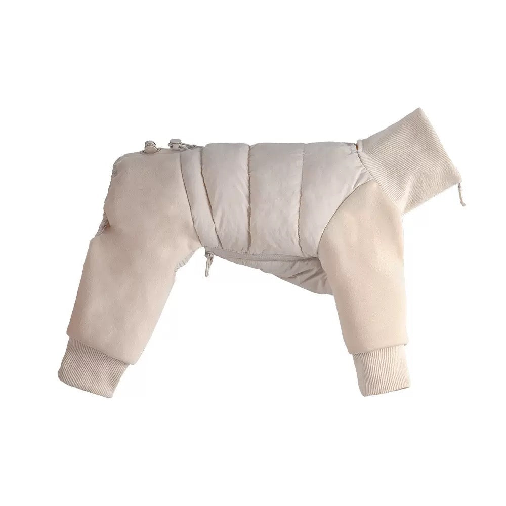 Full-coverage Cozy Winter Dog Puffer Jacket with Built-In Harness