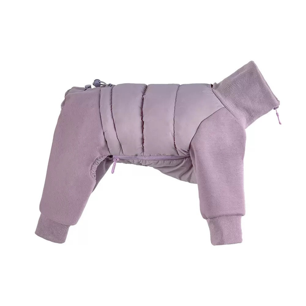 Full-coverage Cozy Winter Dog Puffer Jacket with Built-In Harness