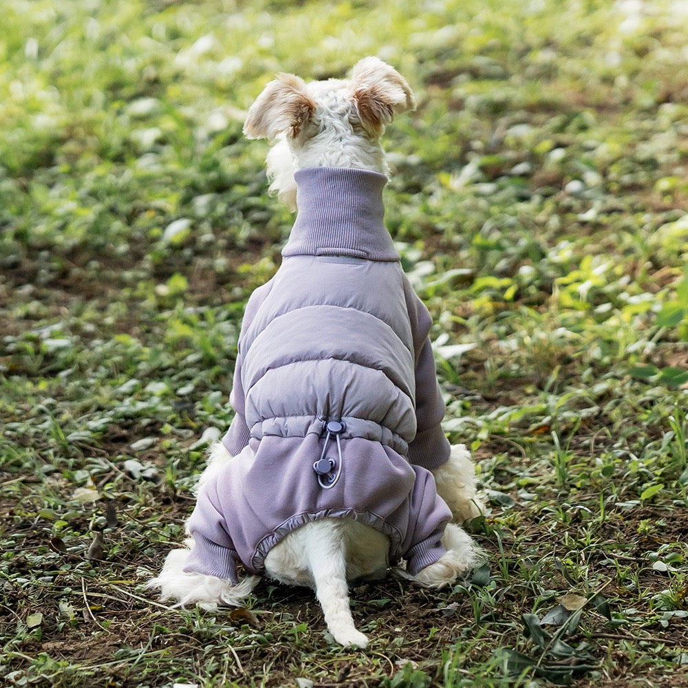 Full-coverage Cozy Winter Dog Puffer Jacket with Built-In Harness