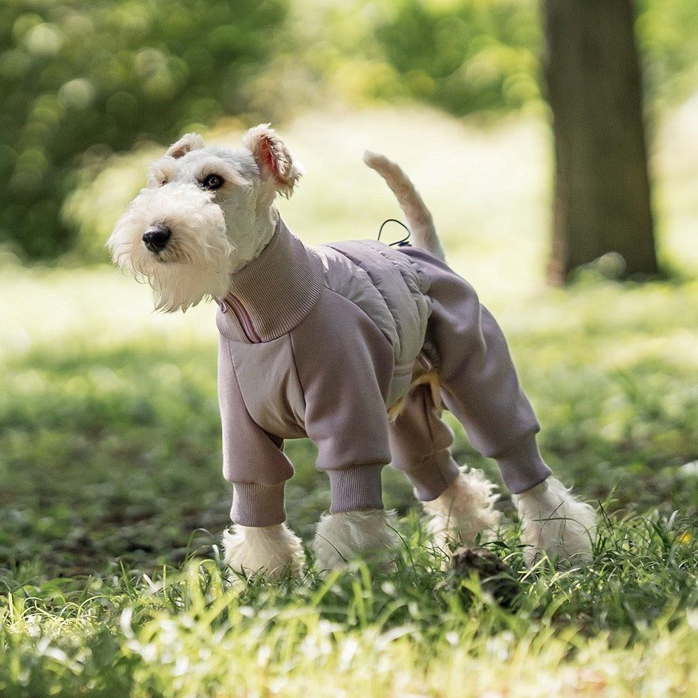 Full-coverage Cozy Winter Dog Puffer Jacket with Built-In Harness